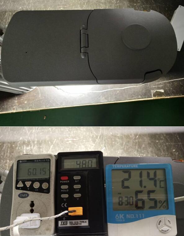 60W testing of led light street